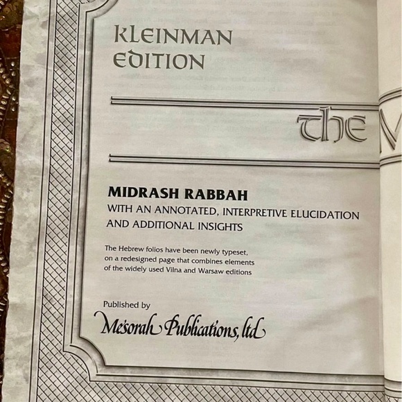 Artscroll Kleinman Ed Midrash Rabbah: Megillas Ruth and Esther - Picture 3 of 3